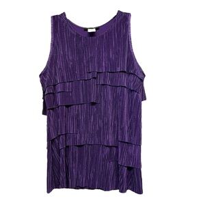 Rich Purple Tiered Pleated Tank Top